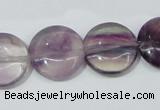 CFL166 15.5 inches 18mm flat round natural fluorite beads wholesale