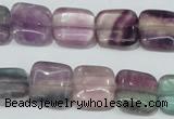 CFL174 15.5 inches 14*14mm square natural fluorite beads wholesale