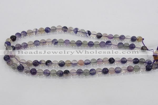 CFL202 15.5 inches 8mm round purple fluorite gemstone beads wholesale