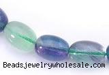 CFL25 A- grade 10*14mm egg-shaped natural fluorite gemstone bead