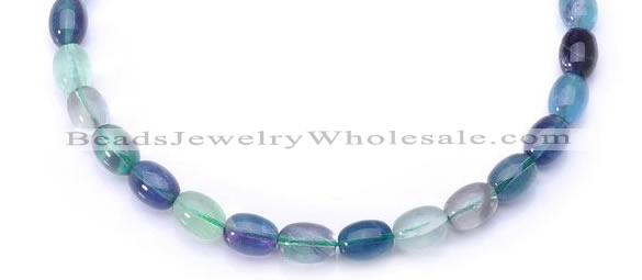 CFL25 A- grade 10*14mm egg-shaped natural fluorite gemstone bead