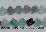 CFL303 15.5 inches 10*10mm carved cube natural fluorite beads