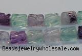 CFL305 15.5 inches 8*10mm carved column natural fluorite beads