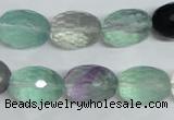 CFL308 15.5 inches 12*16mm faceted rice natural fluorite beads