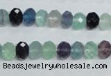 CFL313 15.5 inches 8*10mm faceted rondelle natural fluorite beads