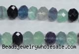 CFL314 15.5 inches 8*12mm faceted rondelle natural fluorite beads