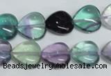 CFL316 15.5 inches 12*12mm heart natural fluorite beads wholesale