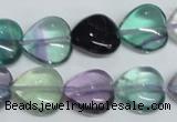 CFL317 15.5 inches 15*15mm heart natural fluorite beads wholesale