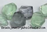 CFL331 15.5 inches 14*18mm faceted nugget natural fluorite beads