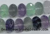 CFL341 15.5 inches 10*14mm faceted rondelle natural fluorite beads