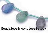 CFL37 B grade 12*16mm teardrop natural fluorite gemstone beads