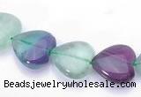 CFL40 12*12mm B grade heart natural fluorite gemstone beads