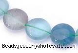 CFL43 flat round 12*12mm B grade natural fluorite bead Wholesale