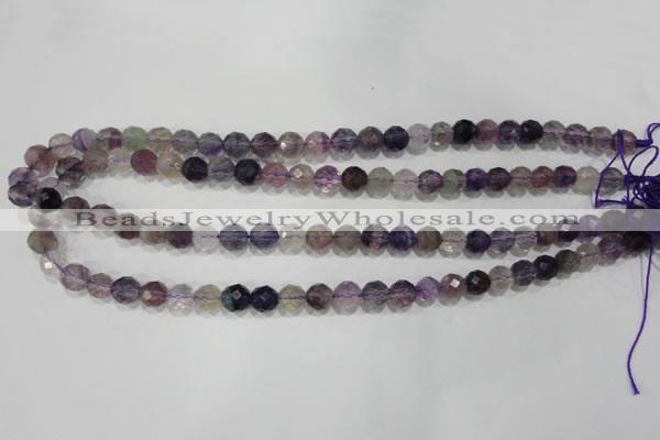 CFL500 15.5 inches 8mm faceted round fluorite beads wholesale