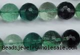 CFL65 15.5 inches 14mm faceted round A grade natural fluorite beads