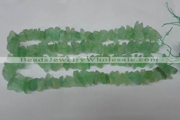 CFL656 15.5 inches 5*15mm matte green fluorite chips beads