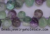 CFL703 Top-drilled 9*11mm teardrop natural fluorite beads wholesale