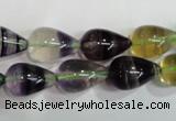 CFL766 15.5 inches 10*16mm teardrop rainbow fluorite gemstone beads