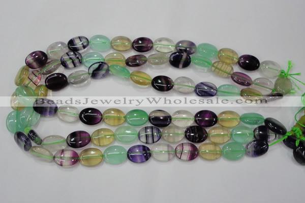 CFL778 15.5 inches 15*20mm oval rainbow fluorite gemstone beads