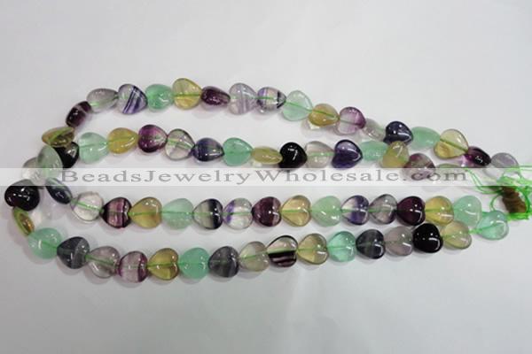 CFL788 15.5 inches 8mm heart rainbow fluorite gemstone beads