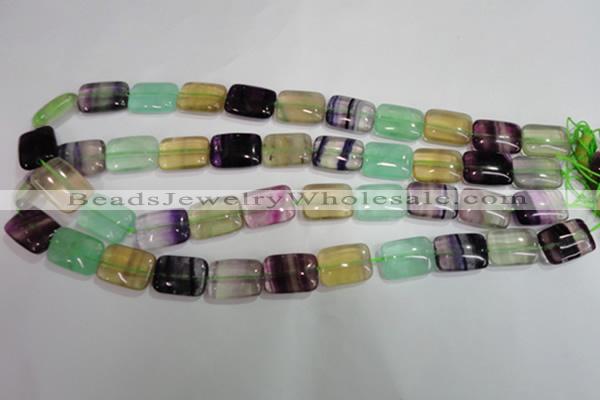 CFL793 15.5 inches 12*16mm rectangle rainbow fluorite gemstone beads