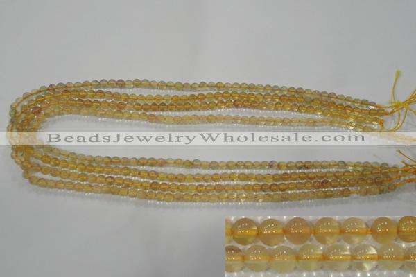 CFL800 15.5 inches 4mm round yellow fluorite gemstone beads