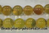 CFL804 15.5 inches 12mm round yellow fluorite gemstone beads