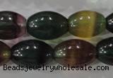 CFL815 15.5 inches 14*20mm rice rainbow fluorite gemstone beads