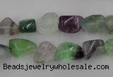 CFL951 15.5 inches 9*12mm nuggets natural fluorite beads wholesale