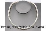 CFN21 7mm - 8mm potato white freshwater pearl necklace, 16 - 54 inches