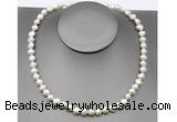 CFN23 8mm - 9mm baroque white freshwater pearl necklace, 16 - 54 inches