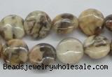 CFS07 15.5 inches 12mm flat round natural feldspar gemstone beads