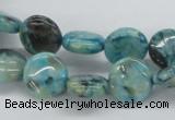 CFS107 15.5 inches 12mm flat round blue feldspar gemstone beads