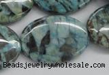 CFS114 15.5 inches 25*35mm oval blue feldspar gemstone beads