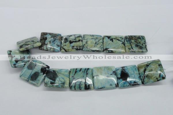 CFS115 15.5 inches 30*30mm square blue feldspar gemstone beads