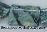 CFS118 15.5 inches 25*35mm rectangle dyed blue feldspar gemstone beads