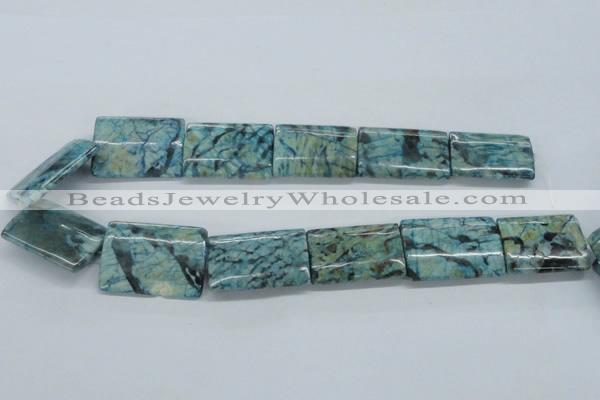 CFS118 15.5 inches 25*35mm rectangle dyed blue feldspar gemstone beads