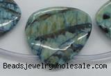 CFS119 30*30mm top-drilled triangle blue feldspar gemstone beads