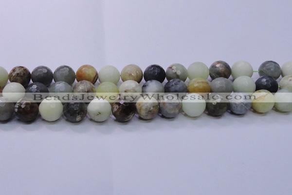 CFW07 15.5 inches 16mm faceted round flower jade beads wholesale