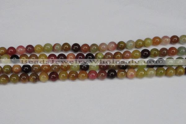 CFW102 15.5 inches 8mm round flower jade gemstone beads