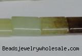 CFW143 15.5 inches 13*18mm flat tube flower jade gemstone beads