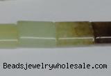 CFW144 15.5 inches 15*20mm flat tube flower jade gemstone beads