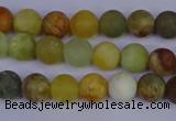 CFW201 15.5 inches 6mm round matte flower jade beads wholesale