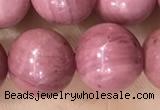 CFW54 15.5 inches 12mm round natural pink wooden jasper beads