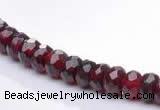 CGA09 4*6mm faceted roundel natural garnet gemstone beads Wholes