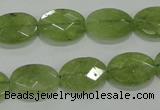 CGA102 15.5 inches 12*16mm faceted oval natural green garnet beads