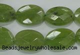 CGA103 15.5 inches 15*20mm faceted oval natural green garnet beads