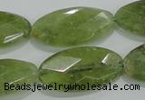 CGA104 15.5 inches 15*30mm faceted oval natural green garnet beads