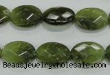 CGA108 15.5 inches 12*16mm faceted oval natural green garnet beads