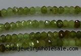 CGA155 15.5 inches 2*2.5mm faceted rondelle green garnet beads